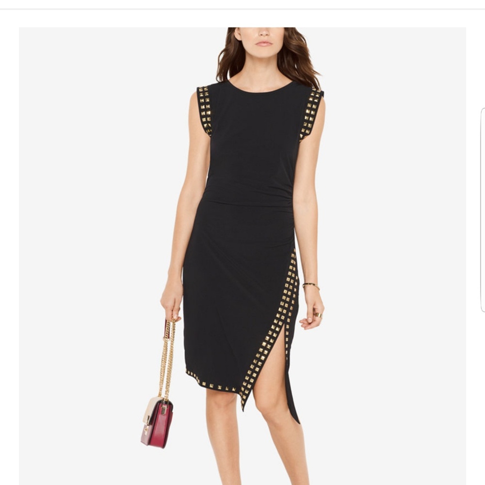 NWT sexy Michael Kors asymmetric studded hem dress